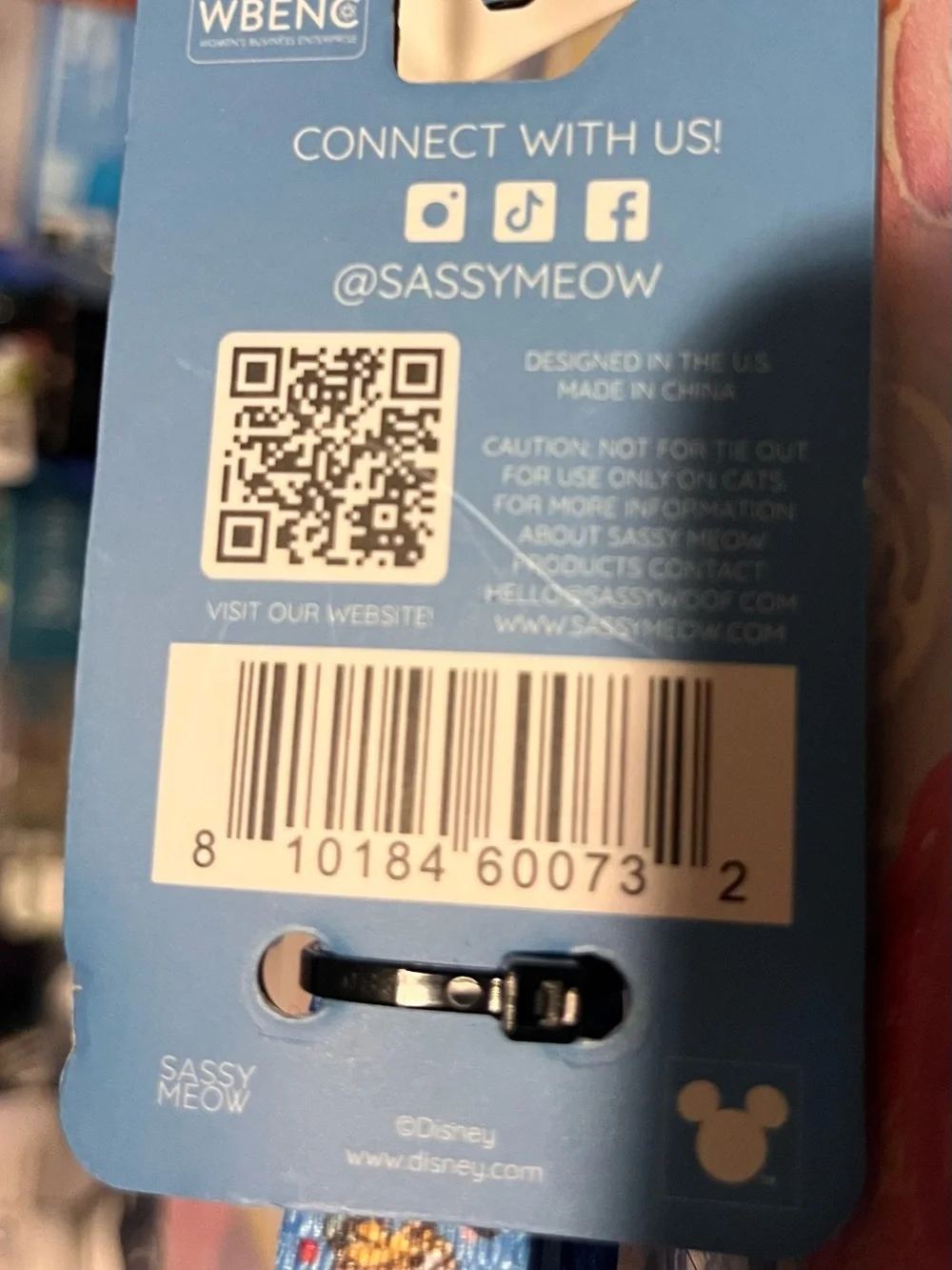 Disney Blue Cat Leash  with Mickey Pattern